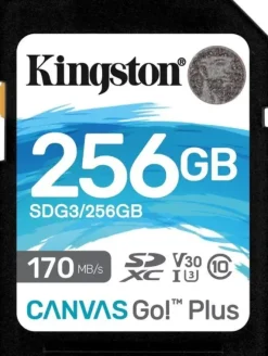 KINGSTON TARJETA SDXC 256GB UHS-I U3 V30 CLASE 10 170MB/S CANVAS GO PLUS