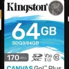 KINGSTON TARJETA SDXC 64GB UHS-I U3 V30 CLASE 10 170MB/S CANVAS GO PLUS