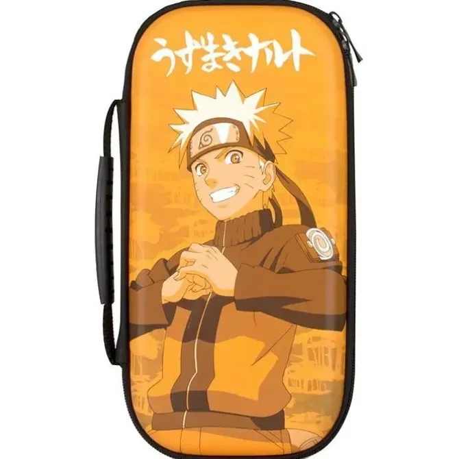 KONIX NARUTO FUNDA PARA NINTENDO SWITCH - CAPACIDAD PARA 8 TARJETAS DE JUEGO - BOLSILLO DE MALLA - ASA DE TRANSPORTE