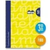 LAMELA CUADERNO TAPA EXTRA DURA FOLIO 080 HOJAS 3MM AMARILLO CUADROVIA 7FTE003AM