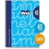 LAMELA CUADERNO TAPA EXTRADURA 4º CUARTILLA A5 AZUL 80 HOJAS 5MM CUADROVIA TAPA FORRADA