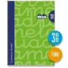 LAMELA CUADERNO TAPA EXTRA DURA FOLIO 080 HOJAS 3MM VERDE CUADROVIA 7FTE003V