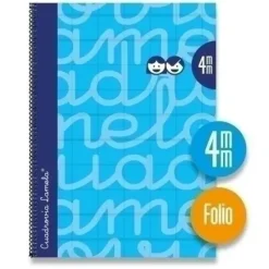 LAMELA CUADERNO TAPA EXTRA DURA FOLIO 080 HOJAS 4MM AZUL CUADROVIA 7FTE004A