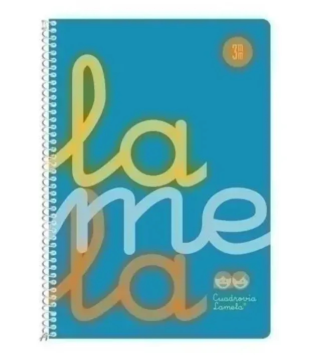 LAMELA CUADERNO TAPA PLASTICO 4º CUARTILLA A5 AZUL 80 HOJAS 3MM CUADROVIA POLIPROPILENO 7CTP003A