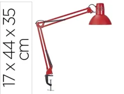 LAMPARA DE ESCRITORIO MAUL STUDY CON PINZA COLOR ROJO 170X440X350 MM