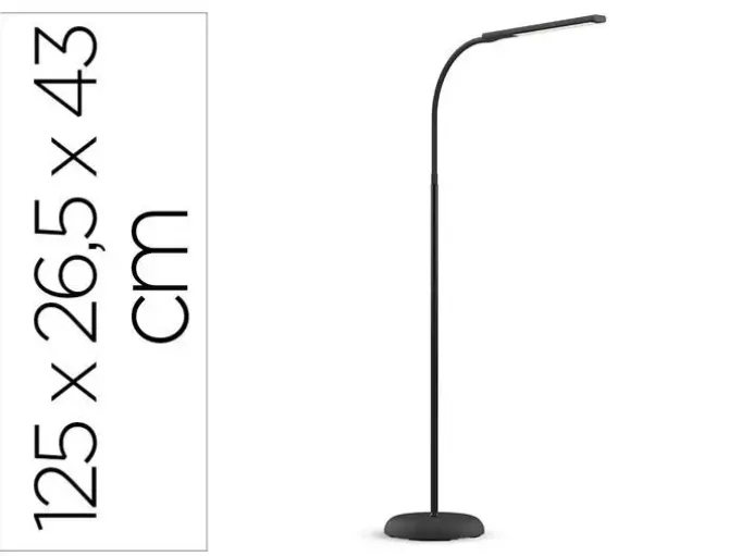 LAMPARA DE PIE MAUL LED PIRRO ALUMINIO COLOR NEGRO 1250X265X430 MM