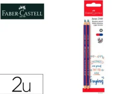 LAPICES BICOLOR FINO FABER CASTELL 2160-RB HEXAGONAL ROJO/AZUL BLISTER DE 2 UNIDADES