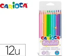 LAPICES DE COLORES CARIOCA BI COLOR PASTEL TRIANGULAR MINA 3,3 MM BLISTER DE 12 UNIDADES COLORES SURTIDOS