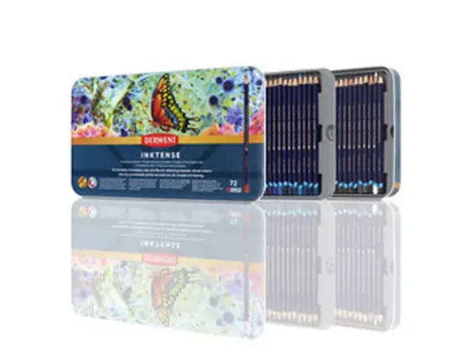 LAPICES DE COLORES DERWENT INKTENSE CAJA METALICA 72 UNIDADES COLORES SURTIDOS