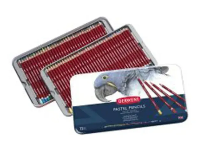 LAPICES DE COLORES DERWENT PASTEL CAJA METALICA 72 UNIDADES COLORES SURTIDOS