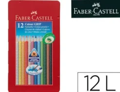 LAPICES DE COLORES FABER CASTELL ACUARELABLE COLOUR GRIP TRIANGULAR CAJA METALICA DE 12 COLORES SURTIDOS