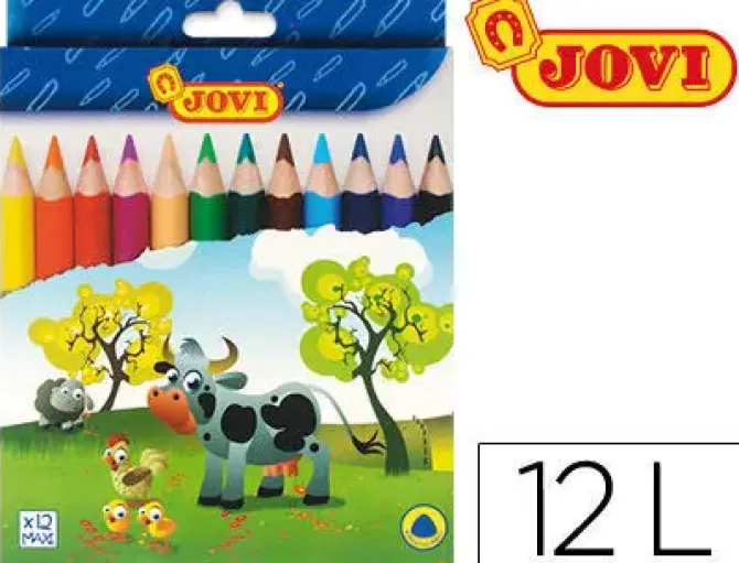 LAPICES DE COLORES JOVI MAXI TRIANGULARES ESTUCHE DE 12 COLORES SURTIDOS