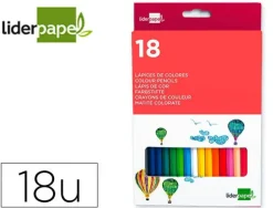 LAPICES DE COLORES LIDERPAPEL CAJA DE 18 COLORES