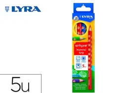 LAPICES DE COLORES LYRA GROOVE TRIANGULAR MINAS DE 4,25 MM CAJA DE 5 UNIDADES COLORES SURTIDOS