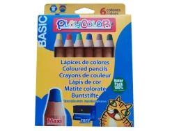 LAPICES DE COLORES PLAYCOLOR MAXI BASIC CAJA DE 6 UNIDADES COLORES SURTIDOS