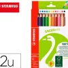 LAPICES DE COLORES STABILO GREEN COLORS CON CERTIFICADO FSC ESTUCHE CARTON DE 12 UNIDADES COLORES SURTIDOS