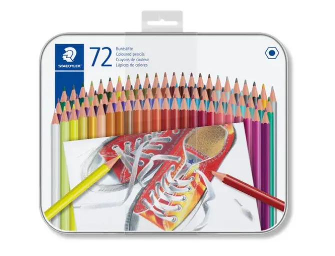 LAPICES DE COLORES STAEDTLER CAJA METALICA DE 72 UNIDADES COLORES SURTIDOS