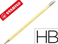 LAPICES DE GRAFITO CON GOMA STABILO SWANO MINA 2,2 MM DUREZA HB AMARILLO PASTEL