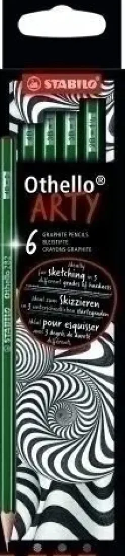LAPICES DE GRAFITO STABILO OTHELLO ARTY LINE ESTUCHE CARTON DE 6 UNIDADES DUREZAS SURTIDAS