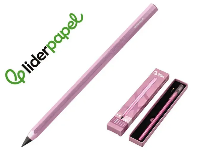 LAPIZ DE GRAFITO INFINITO LIDERPAPEL ALUMINIO HEXAGONAL ROSA ULTRA RESISTENTE 1 PUNTA DE RECAMBIO