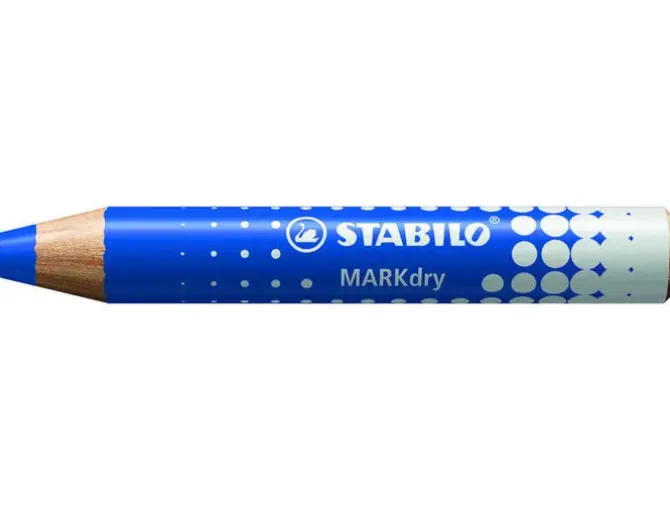 LAPIZ MARCADOR EN SECO STABILO MARKDRY PARA PIZARRA BLANCA COLOR AZUL CAJA DE 5 UNIDADES