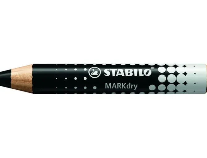 LAPIZ MARCADOR EN SECO STABILO MARKDRY PARA PIZARRA BLANCA COLOR NEGRO CAJA DE 5 UNIDADES