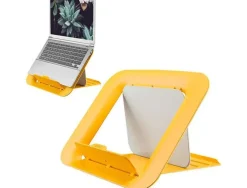 LEITZ ERGO COSY SOPORTE AJUSTABLE PARA PORTATIL DE 13 A 17 - DISEÑO ERGONOMICO - ALTURA AJUSTABLE A 4 ALTURAS - COLOR AMARILLO CALIDO