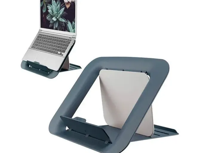 LEITZ ERGO COSY SOPORTE AJUSTABLE PARA PORTATIL - DISEÑO ERGONOMICO - ALTURA AJUSTABLE - COLOR GRIS TERCIOPELO
