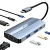 LEOTEC ADAPTADOR 7 EN 1 USB-C A 1XHDMI, 1XVGA, 1XUSB-A 3.0, 1XUSB-A 2.0, 1XUSB-C, 1X USB-C PD, 1XAUDIO - COLOR GRIS