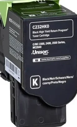 LEXMARK C2325/C2425/C2535/MC2325/MC2425/MC2535/MC2640 NEGRO CARTUCHO DE TONER ORIGINAL - C232HK0