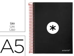 LIDERPAPEL CUADERNO ANTARTIK DIN A5 120 HOJAS 100 GRAMOS HOJAS BLANCAS LISO TAPA CARTON FORRADO MATE CS74641 CS7462 CS746436 CS74632