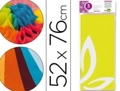LIDERPAPEL PAPEL SEDA 5 HOJAS 052CMX076CM AMARILLO CS36071