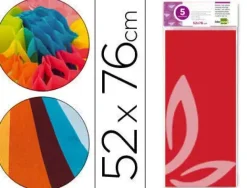 LIDERPAPEL PAPEL SEDA 5 HOJAS 052CMX076CM ROJO CS36077