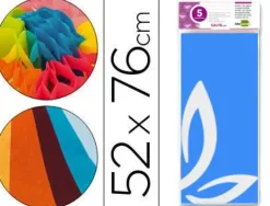 LIDERPAPEL PAPEL SEDA 5 HOJAS 052CMX076CM AZUL CELESTE CS36073