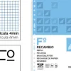 LIDERPAPEL RECAMBIO FOLIO 100H MULTITALADRO CUADRO 4 MM