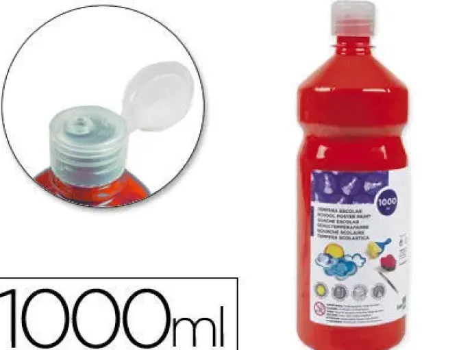 LIDERPAPEL TEMPERA LIQUIDA LAVABLE 1000 ML ROJO CS59217