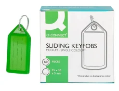 LLAVERO PORTAETIQUETAS Q-CONNECT PREMIUM COLOR VERDE CAJA DE 40 UNIDADES