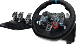 LOGITECH G29 DRIVING FORCE JUEGO DE VOLANTE Y PEDALES COMPATIBLE CON PS3, PS4, PS5 Y PC - GIRO 900º - EFECTO FORCE FEEDBACK - FRENO NO LINEAL - VOLANTE DE ALUMINIO, CUERO Y ACERO - PEDALES AJUSTABLES