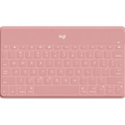 LOGITECH KEYS TO GO TECLADO BLUETOOTH PARA IPHONE, IPAD Y APPLE TV - TECLAS DE ACESSO DIRECTO - BASE PARA SMARTPHONE - ULTRALIGERO - PROTECCION ANTIDERRAMES - COLOR ROSA