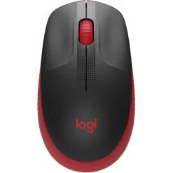 LOGITECH M190 FULL SIZE RATON INALAMBRICO USB 1000DPI - 3 BOTONES - GRAN TAMAÑO - USO AMBIDIESTRO - COLOR NEGRO/ROJO