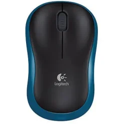 LOGITECH M185 RATON INALAMBRICO 1000DPI - 3 BOTONES - USO AMBIDIESTRO - COLOR NEGRO/AZUL