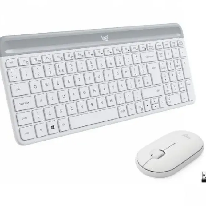 LOGITECH MK470 SLIM PACK INALAMBRICO USB TECLADO 12 TECLAS FN + RATON 1000DPI 3 BOTONES - ULTAFINOS - SILENCIOSOS - USO AMBIDIESTRO - COLOR BLANCO