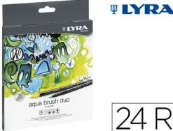 LYRA AQUA BRUSH DUO PACK DE 24 ROTULADORES DE DOBLE PUNTA - TRAZOS 2 Y 4MM - TINTA BASE DE AGUA - COLORES SURTIDOS