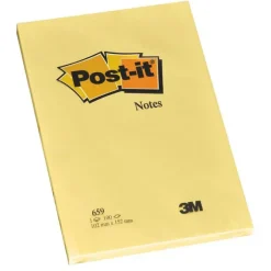 3M MMM NOTA ADH.POST-IT 102X152 AMARILL.LISO 659 MAK029267