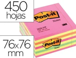 3M MMM NOTA ADH.POST-IT 76X76 450H ROSA NEON 2028-NP MAK029739
