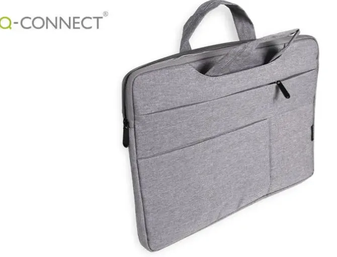 MALETIN PARA PORTATIL Q-CONNECT 15,6" CON ASAS RETRACTILES CREMALLERA 3 BOLSILLOS EXTERIORES GRIS