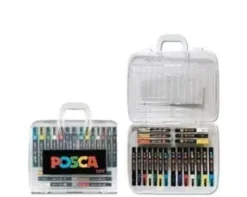 MALETIN PLASTICO 20 MARCADORES POSCA SURTIDOS