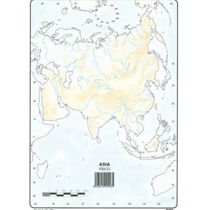 MAPA MUDO ASIA FISICO