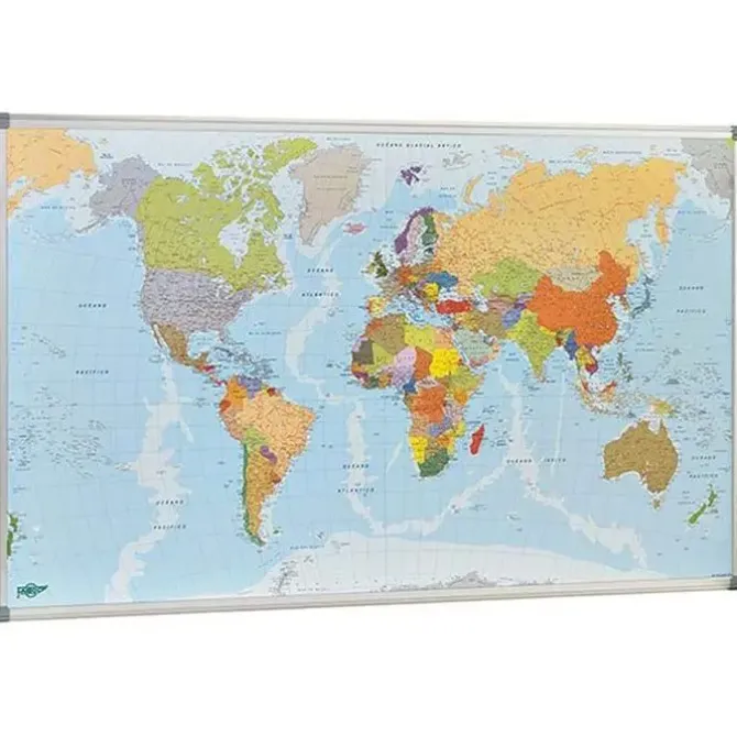 MAPA MURAL 84X140 MUNDI M.ALUMINIO