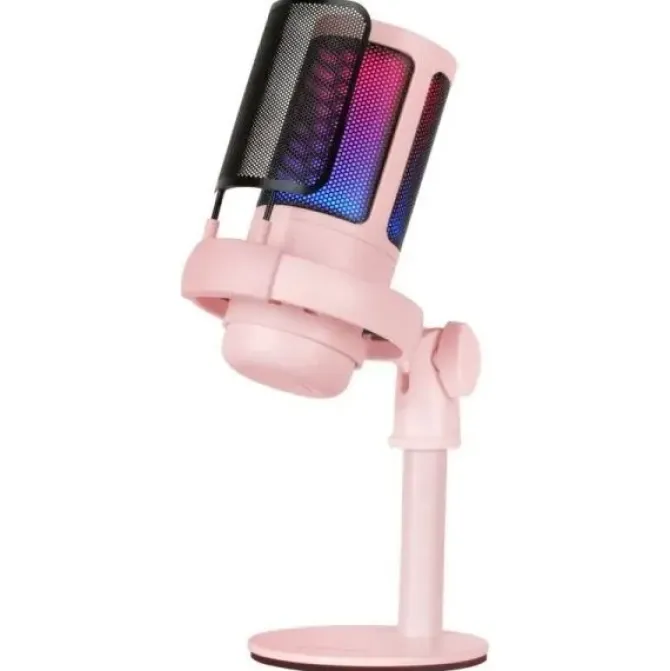 MARS GAMING ARGB MMIC-SE MICROFONO DE ESTUDIO - ADC 196KHZ 24 BITS - CONDENSADOR CARDIOIDE - MONITOREO SIN LATENCIA - ILUMINACION ARGB - CONTROL TACTIL INTUITIVO - COLOR ROSA